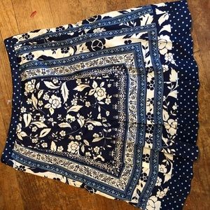 Loft blue and white skirt